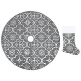 VidaXL Weihnachtsbaumrock Luxus mit Socke 150 cm Stoff Grau