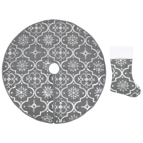 VidaXL Weihnachtsbaumrock Luxus mit Socke 150 cm Stoff Grau