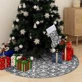 VidaXL Weihnachtsbaumrock Luxus mit Socke 150 cm Stoff Grau