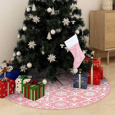 Vidaxl Weihnachtsbaumrock Luxus mit Sock 90 cm Stoff rosa
