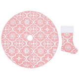 Vidaxl Weihnachtsbaumrock Luxus mit Sock 122 cm Stoff rosa