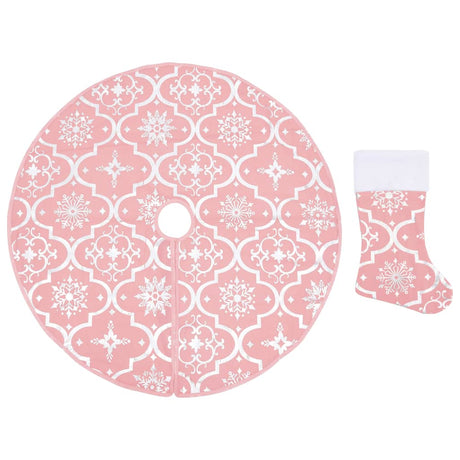 Vidaxl Weihnachtsbaumrock Luxus mit Sock 122 cm Stoff rosa