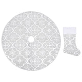 VidaXL Weihnachtsbaumrock Luxus mit Socke 90 cm Stoff Weiß