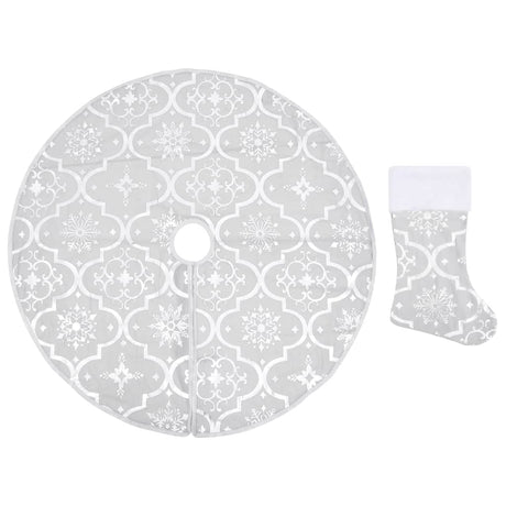 VidaXL Weihnachtsbaumrock Luxus mit Socke 90 cm Stoff Weiß
