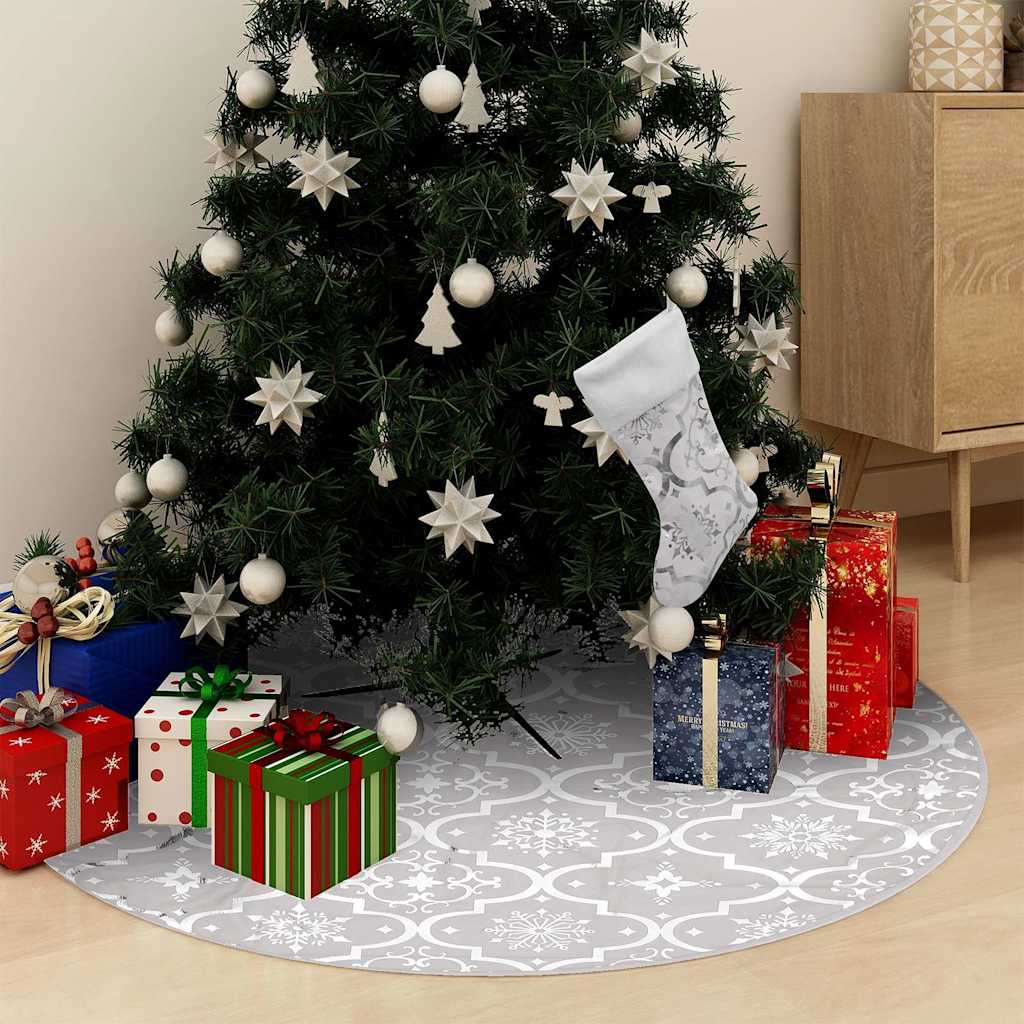 VidaXL Weihnachtsbaumrock Luxus mit Socke 90 cm Stoff Weiß