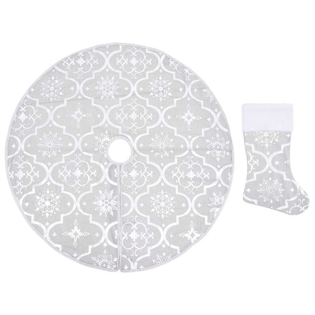 Vidaxl Weihnachtsbaumrock Luxus mit Socke 122 cm Stoff weiß