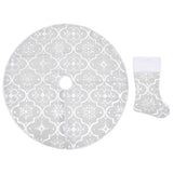 VidaXL Weihnachtsbaumrock Luxus mit Socke 150 cm Stoff Weiß