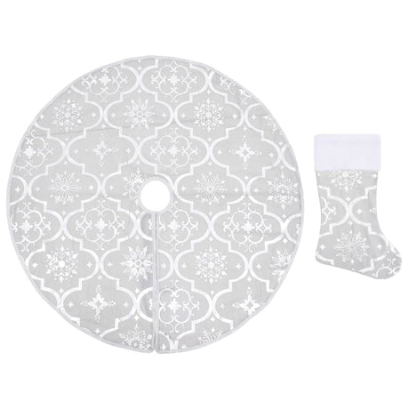 VidaXL Weihnachtsbaumrock Luxus mit Socke 150 cm Stoff Weiß