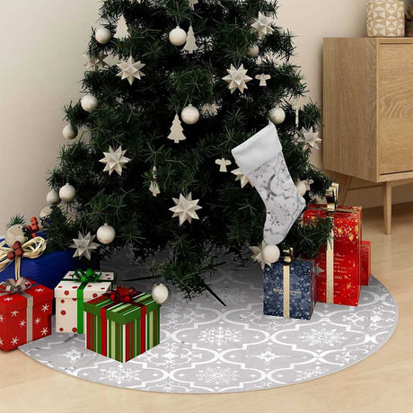 VidaXL Weihnachtsbaumrock Luxus mit Socke 150 cm Stoff Weiß