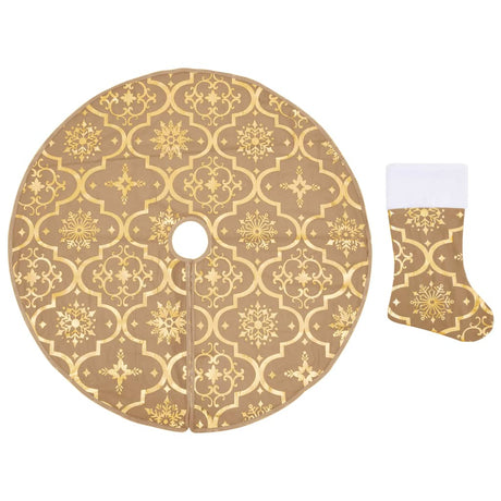 Vidaxl Weihnachtsbaumrock Luxus mit Sock 90 cm Stoff gelbgelb