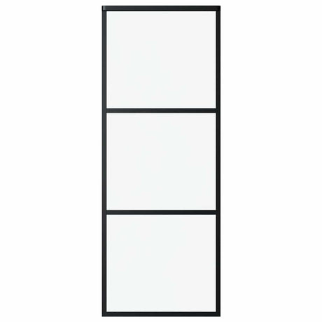 Vidaxl Schiebetür 76x205 cm ESG -Glas und Aluminiumschwarz