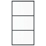 Vidaxl Schiebetür 102x205 cm ESG -Glas und Aluminiumschwarz