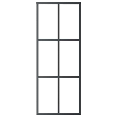 Vidaxl Schiebetür 76x205 cm ESG -Glas und Aluminiumschwarz