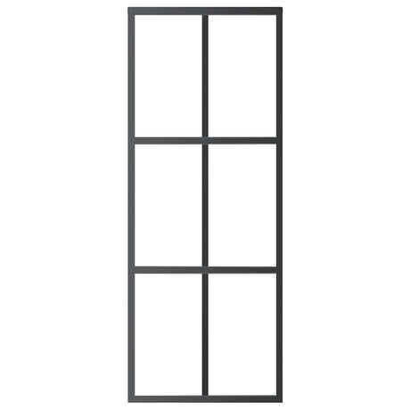 Vidaxl Schiebetür 76x205 cm ESG -Glas und Aluminiumschwarz