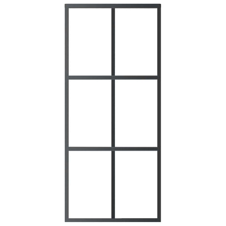 Vidaxl Schiebetür 90x205 cm ESG -Glas und Aluminiumschwarz