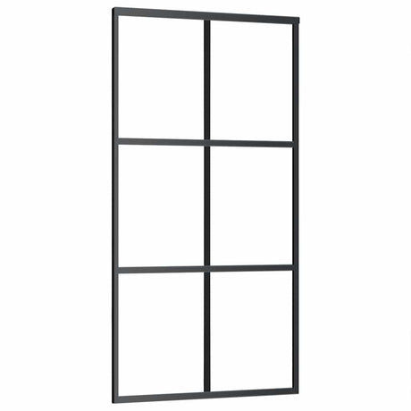 Vidaxl Schiebetür 102x205 cm ESG -Glas und Aluminiumschwarz
