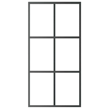 Vidaxl Schiebetür 102x205 cm ESG -Glas und Aluminiumschwarz