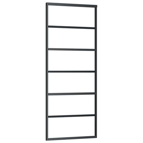 Vidaxl Schiebetür 76x205 cm ESG -Glas und Aluminiumschwarz