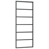 Vidaxl Schiebetür 76x205 cm ESG -Glas und Aluminiumschwarz