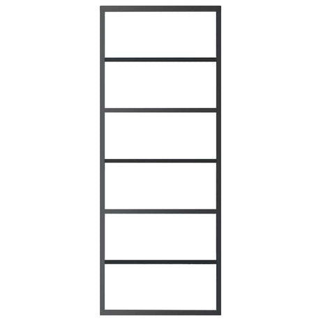 Vidaxl Schiebetür 76x205 cm ESG -Glas und Aluminiumschwarz