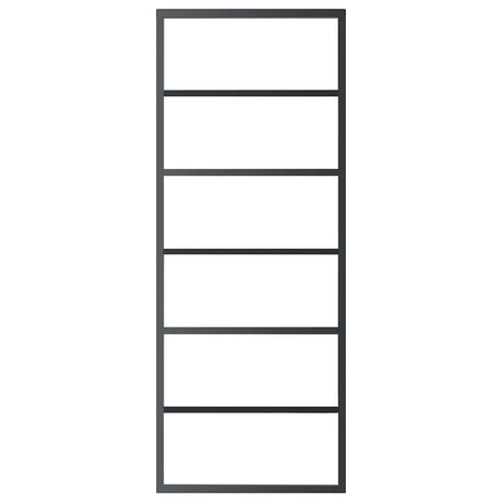 Vidaxl Schiebetür 76x205 cm ESG -Glas und Aluminiumschwarz
