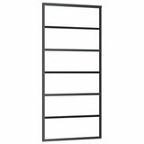 Vidaxl Schiebetür 90x205 cm ESG -Glas und Aluminiumschwarz