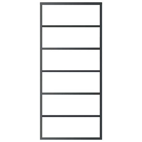 Vidaxl Schiebetür 90x205 cm ESG -Glas und Aluminiumschwarz
