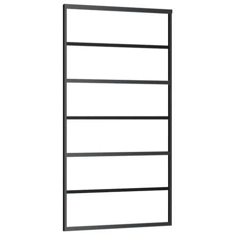 Vidaxl Schiebetür 102x205 cm ESG -Glas und Aluminiumschwarz