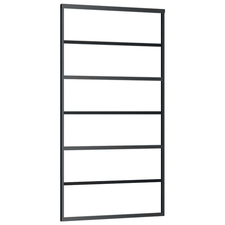 Vidaxl Schiebetür 102x205 cm ESG -Glas und Aluminiumschwarz