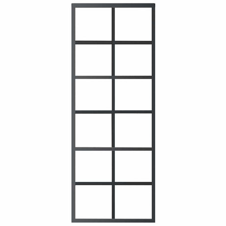 Vidaxl Schiebetür 76x205 cm ESG -Glas und Aluminiumschwarz