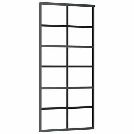 Vidaxl Schiebetür 90x205 cm ESG -Glas und Aluminiumschwarz