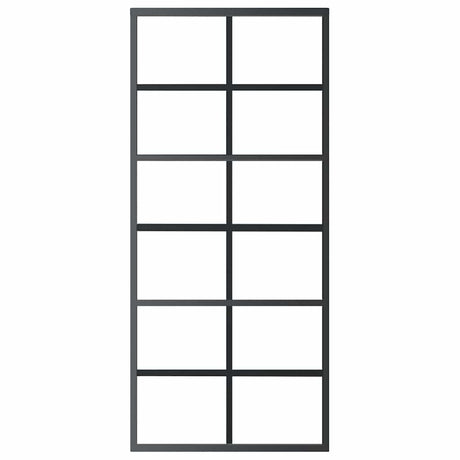 Vidaxl Schiebetür 90x205 cm ESG -Glas und Aluminiumschwarz