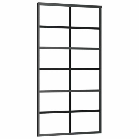 Vidaxl Schiebetür 102x205 cm ESG -Glas und Aluminiumschwarz