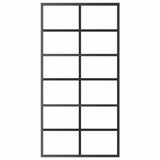 Vidaxl Schiebetür 102x205 cm ESG -Glas und Aluminiumschwarz