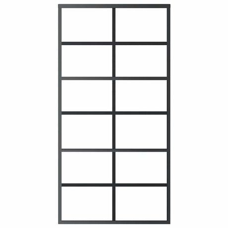 Vidaxl Schiebetür 102x205 cm ESG -Glas und Aluminiumschwarz