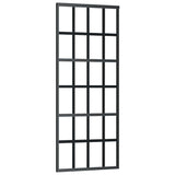 Vidaxl Schiebetür 76x205 cm ESG -Glas und Aluminiumschwarz