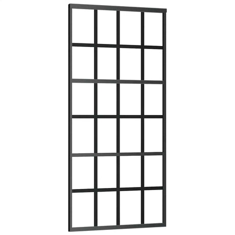 Vidaxl Schiebetür 90x205 cm ESG -Glas und Aluminiumschwarz