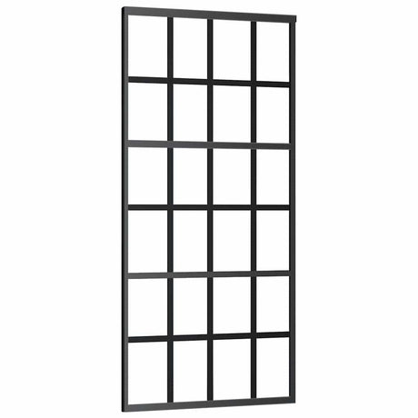 Vidaxl Schiebetür 90x205 cm ESG -Glas und Aluminiumschwarz