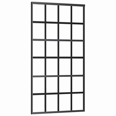 Vidaxl Schiebetür 102x205 cm ESG -Glas und Aluminiumschwarz