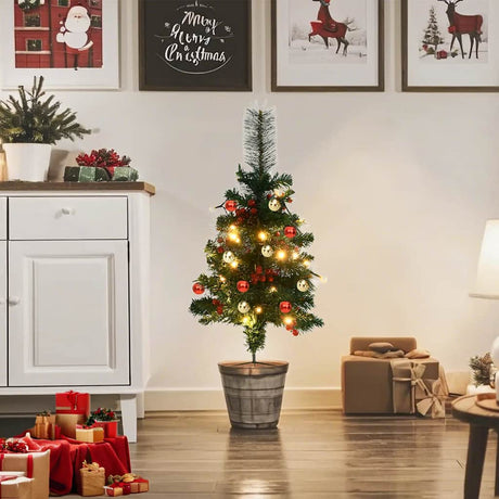 Vidaxl Tuinkerst Trees 2 ST mit Beleuchtung 76 cm PVC