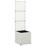 Vidaxx Spalier-Pflanzgefäß erhöht mit 1 Topf 30x30x107 cm Rattan weiß