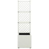 Vidaxx Spalier-Pflanzgefäß erhöht mit 1 Topf 30x30x107 cm Rattan weiß