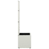 Vidaxx Spalier-Pflanzgefäß erhöht mit 1 Topf 30x30x107 cm Rattan weiß