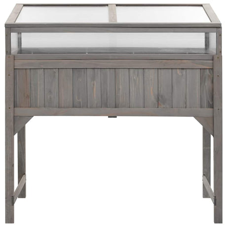 Vidaxl -Pflanzer mit Gewächshaus 110x54x120 cm Festkieferholz angehoben