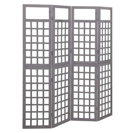 Vidaxl kamerscherm trellis met 4 panelen161x180 cm vurenhout grijs