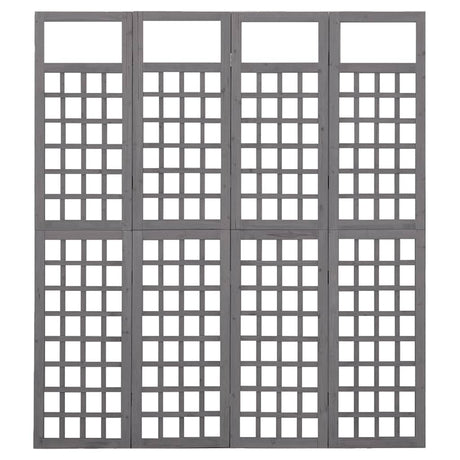 Vidaxl kamerscherm trellis met 4 panelen161x180 cm vurenhout grijs