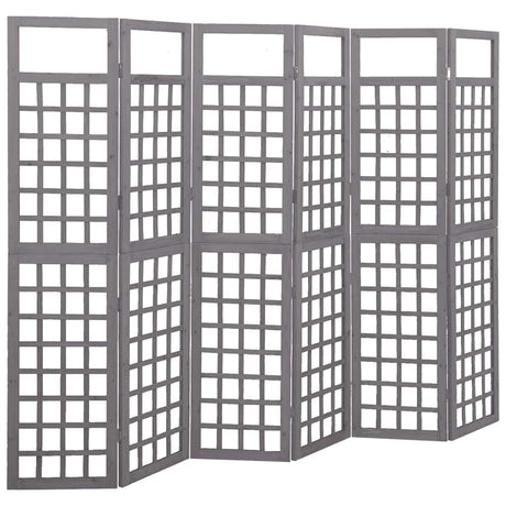 Vidaxl kamerscherm trellis met 6 panelen 242,5x180 cm vurenhout grijs