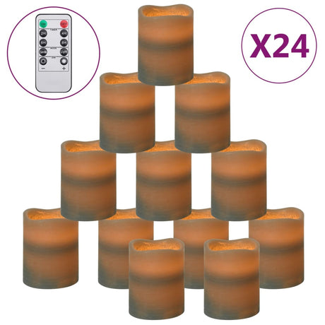 Vidaxl -LED -Kerzen 24 St flameless mit warmer weißer Fernbedienung