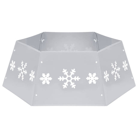 Vidaxl Weihnachtsbaumrock Ø68x25 cm Silber und Weiß