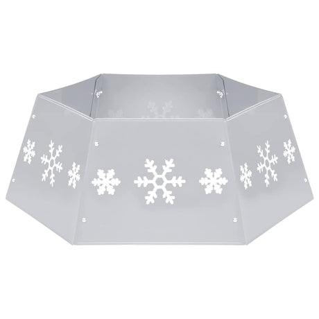 Vidaxl Weihnachtsbaumrock Ø68x25 cm Silber und Weiß